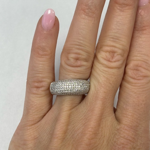 Suzy Levian Sterling Silver Pave White CZ Ring NWT - Picture 7 of 7